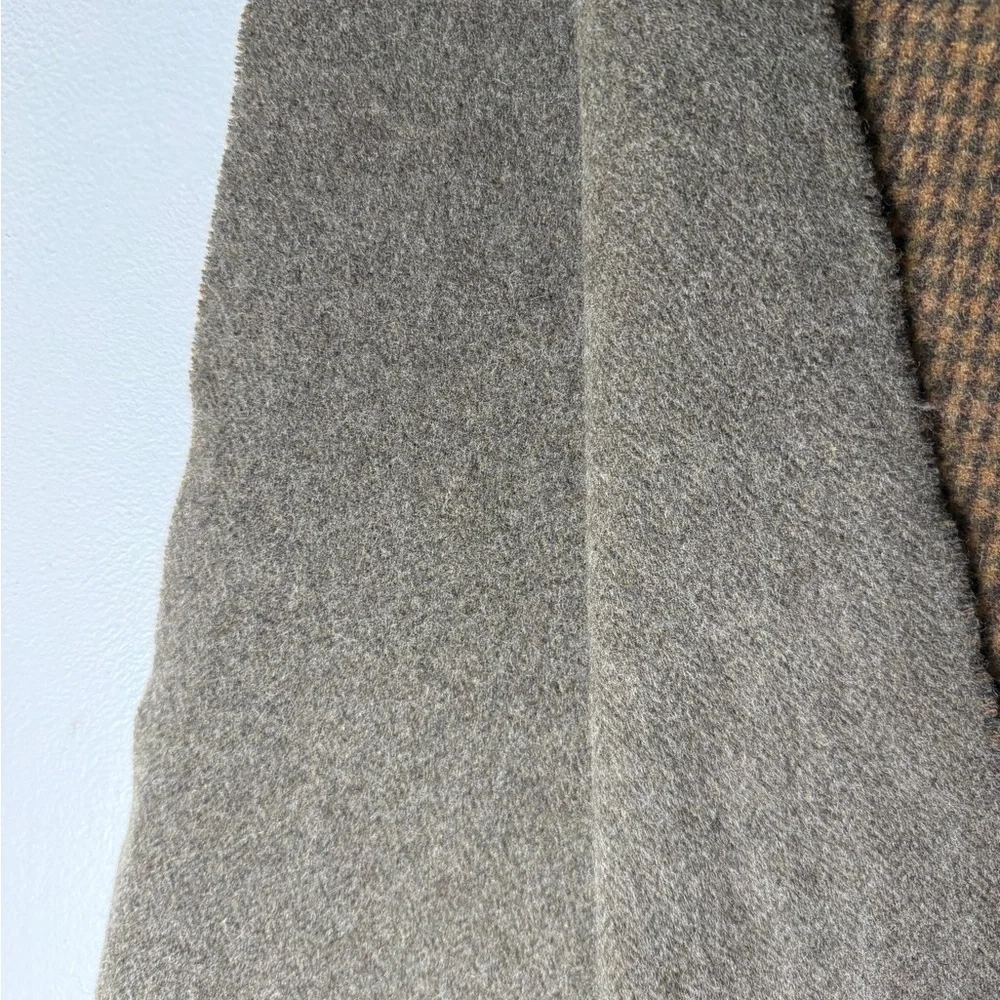 Polo Ralph Lauren Brown Check Wool Rectangle Winter Scarf Made In Italy‎